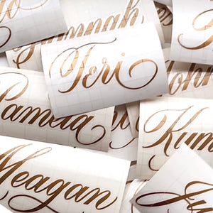 Custom Calligraphy Vinyl Die Cut Name Sticker